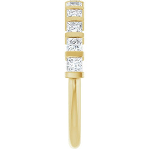 14K Rose Gold Asscher-Cut Diamond Anniversary Ring with 5/8 CTW Natural Diamonds