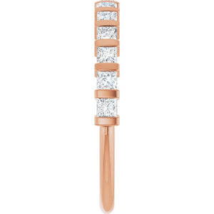 14K Rose Gold Asscher-Cut Diamond Anniversary Ring with 5/8 CTW Natural Diamonds