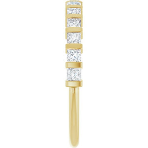 14K Rose Gold Asscher-Cut Diamond Anniversary Ring with 5/8 CTW Natural Diamonds