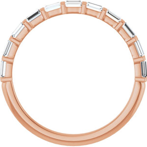 14K Rose Gold Asscher-Cut Diamond Anniversary Ring with 5/8 CTW Natural Diamonds