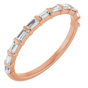 14K Rose Gold Asscher-Cut Diamond Anniversary Ring with 5/8 CTW Natural Diamonds