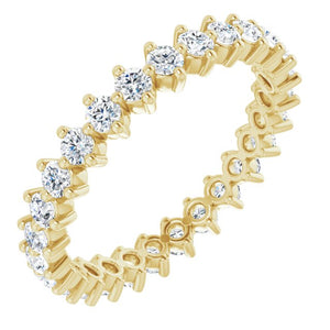 14K Gold Natural Diamond Eternity Band - Options Available