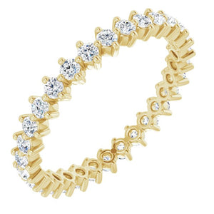 14K Gold Natural Diamond Eternity Band - Options Available