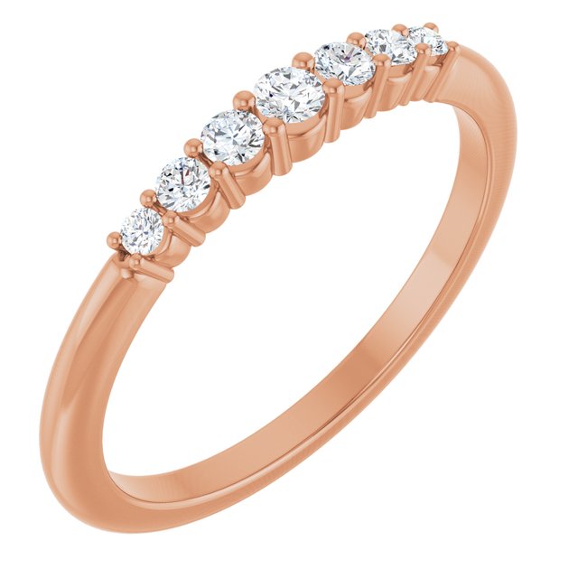 1/6 CTW Natural Diamond Stackable Ring in 14K Gold, Silver & Platinum