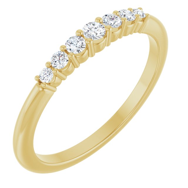 1/6 CTW Natural Diamond Stackable Ring in 14K Gold & Platinum