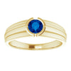 14K White Gold Lab-Grown 5.5 mm Blue Sapphire Ring - Elegant Design