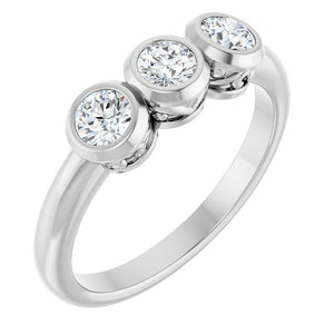 1/2 CTW Natural Diamond 3-Stone Ring Crafted in 14K Gold, Silver & Platinum