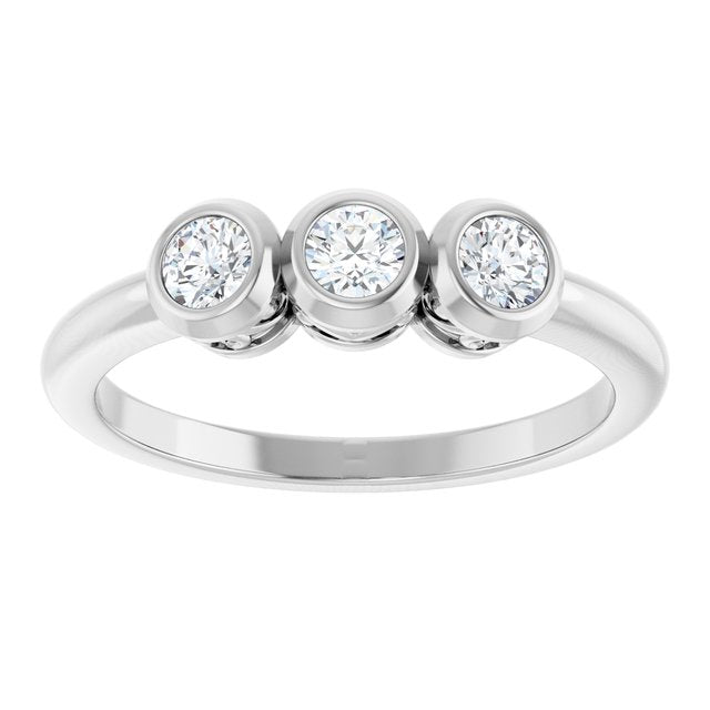 1/3 Ctw Natural Diamond 3-Stone Ring