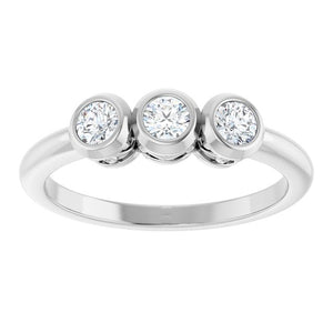 1/3 Ctw Natural Diamond 3-Stone Ring