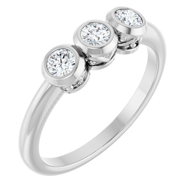 1/3 Ctw Natural Diamond 3-Stone Ring