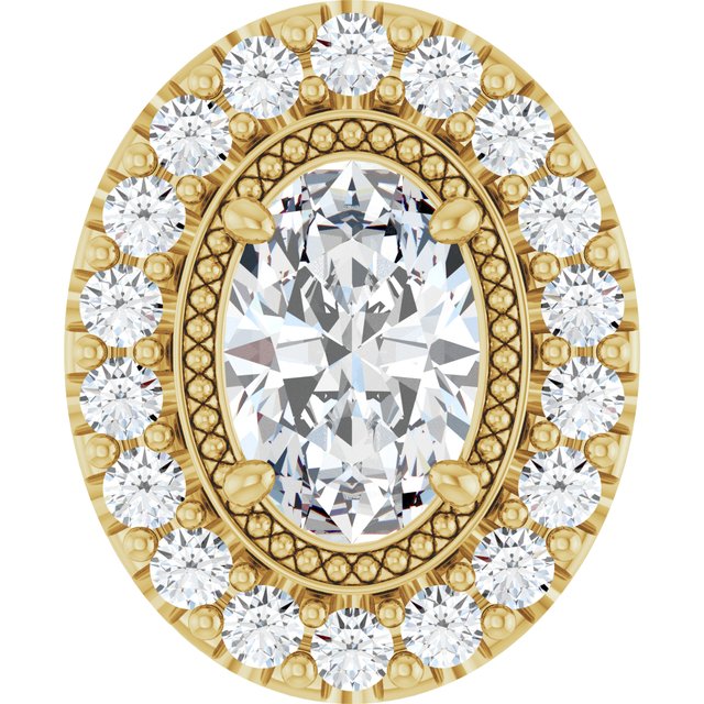14K Gold Natural Diamond Pendant