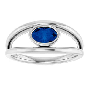 14K Gold & Platinum Natural Blue Sapphire Ring - Options Available