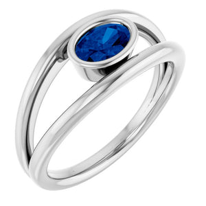 14K Gold Natural Blue Sapphire Ring - Options Available