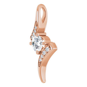 Elegant 14K White Gold 1/3 CTW Round Natural Diamond Pendant