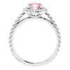 Platinum Natural Pink Morganite & 1/6 CTW Natural Diamond Ring