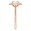 Platinum Oval Natural Pink Morganite & 1/6 CTW Diamond Ring