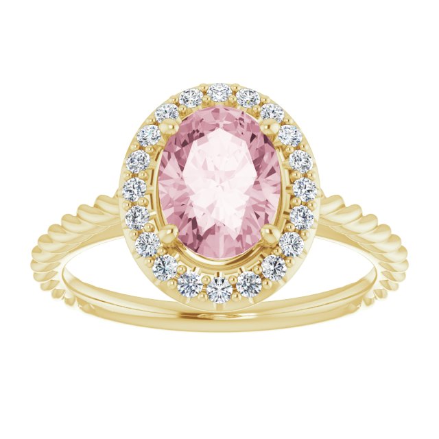 Platinum Natural Pink Morganite & 1/6 CTW Natural Diamond Ring