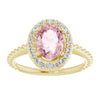 Platinum Natural Pink Morganite & 1/6 CTW Natural Diamond Ring