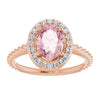 Platinum Natural Pink Morganite & 1/6 CTW Natural Diamond Ring