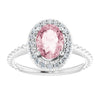 Platinum Oval Natural Pink Morganite & 1/6 CTW Diamond Ring