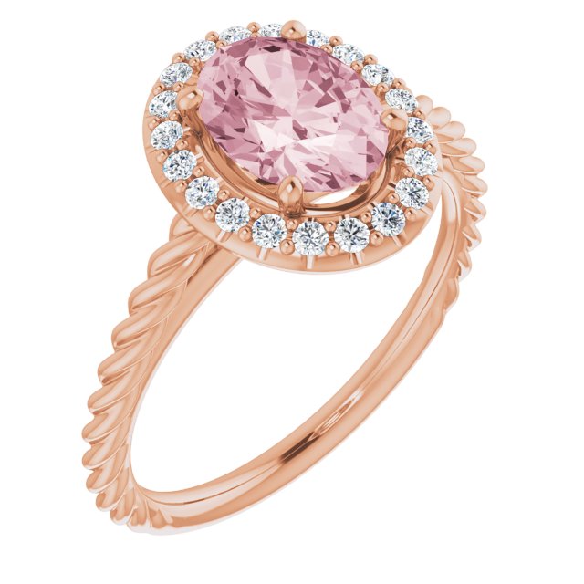 Platinum Natural Pink Morganite & 1/6 CTW Natural Diamond Ring