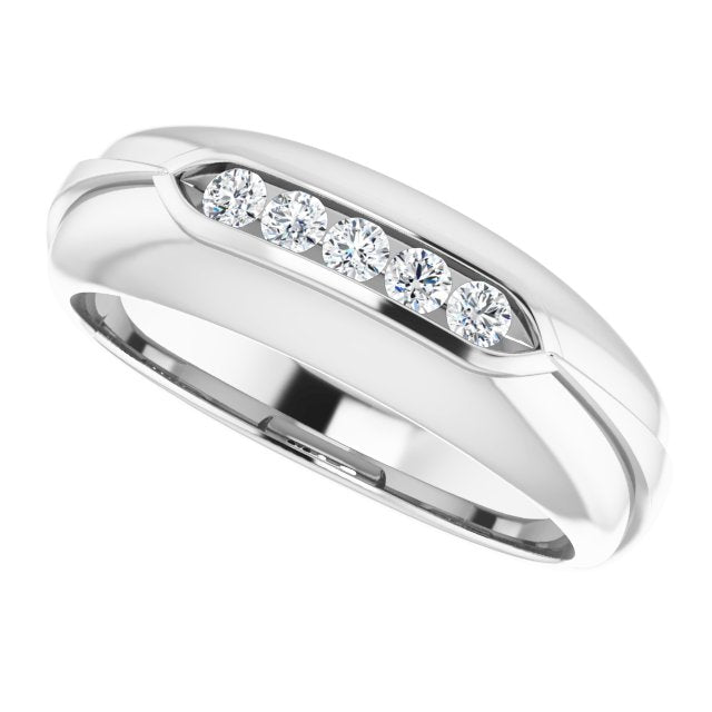 14K White 1/6 CTW Natural Diamond Ring