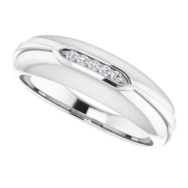 14K White Gold Natural Diamond Ring with 1/6 Carat Total Weight