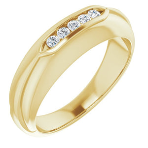 Exquisite 14K White Gold Natural Diamond Ring with 1/6 Carat Weight