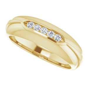Exquisite 14K White Gold Natural Diamond Ring with 1/6 Carat Weight