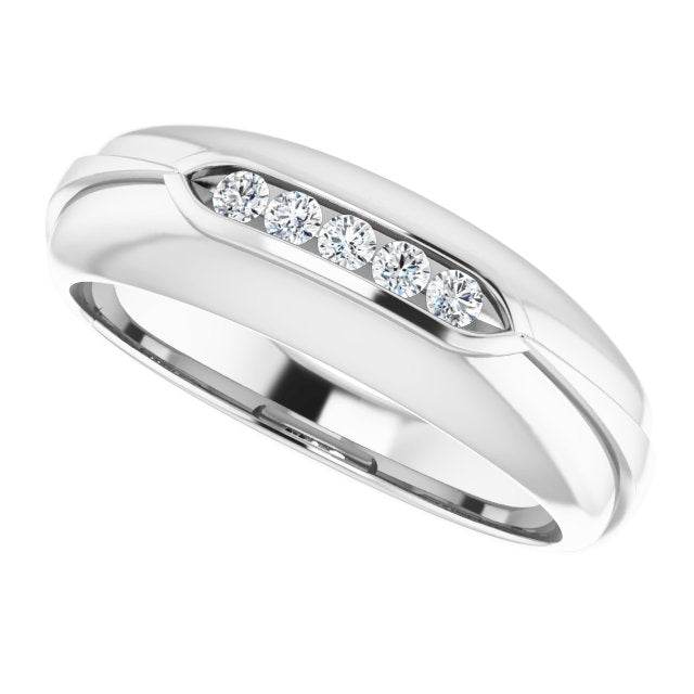 14K White Gold Natural Diamond Ring with 1/6 Carat Total Weight