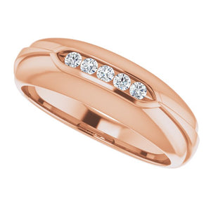 Exquisite 14K White Gold Natural Diamond Ring with 1/6 Carat Weight