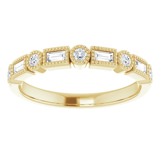 14K Yellow Gold 1/4 CTW Straight Baguette Diamond Anniversary Band