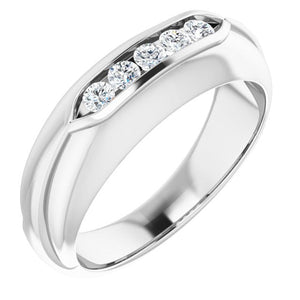 Exquisite 14K White Gold Natural Diamond Ring with 1/6 Carat Weight