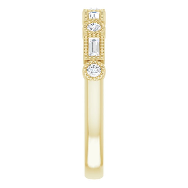 14K Yellow Gold 1/4 CTW Straight Baguette Diamond Anniversary Band