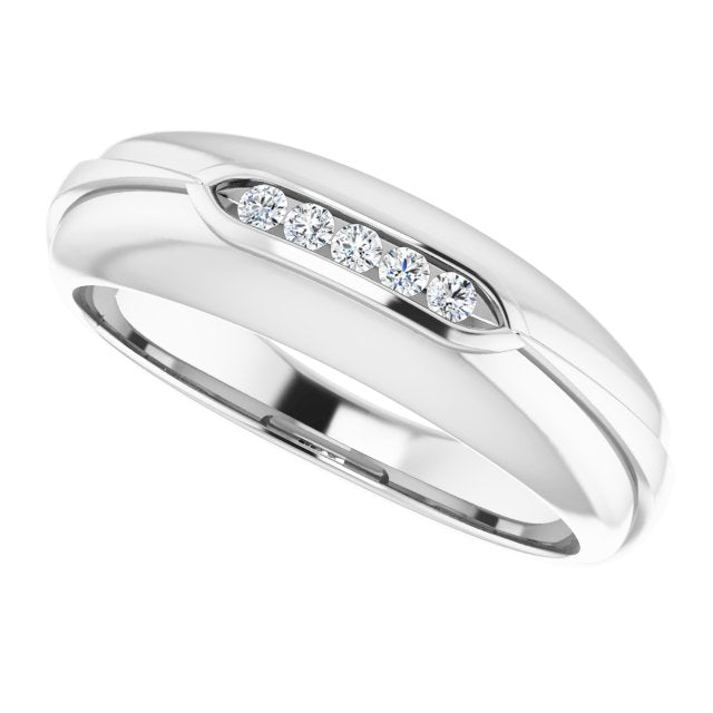 14K White 1/6 CTW Natural Diamond Ring