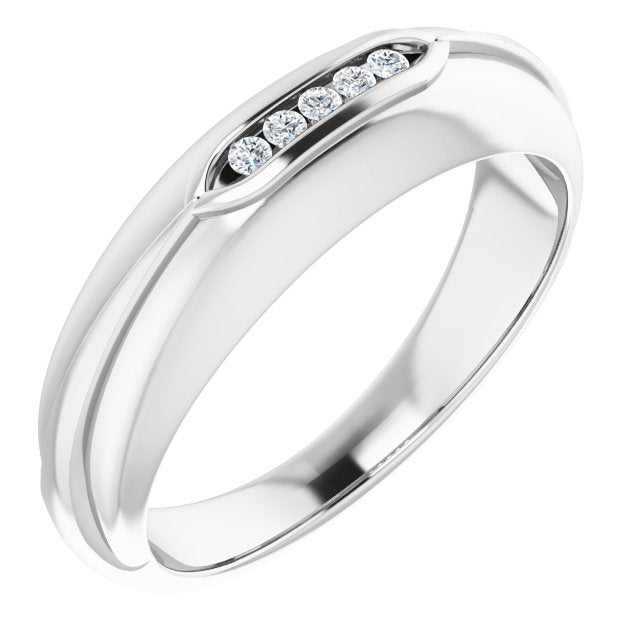 14K White Gold Natural Diamond Ring with 1/6 Carat Total Weight