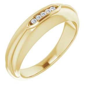 Exquisite 14K White Gold Natural Diamond Ring with 1/6 Carat Weight