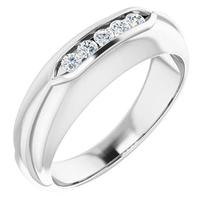 Exquisite 14K White Gold Natural Diamond Ring with 1/6 Carat Weight