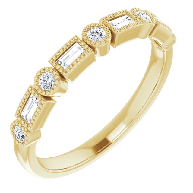 14K Yellow Gold 1/4 CTW Straight Baguette Diamond Anniversary Band