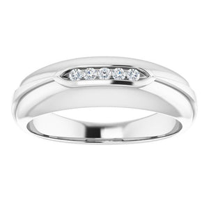 Exquisite 14K White Gold Natural Diamond Ring with 1/6 Carat Weight