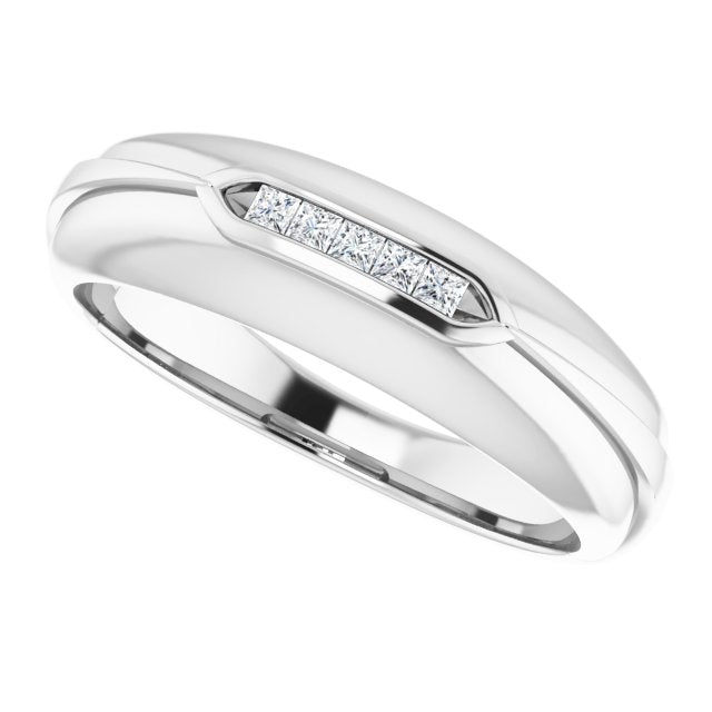 14K White Gold Natural Diamond Ring with 1/6 Carat Total Weight