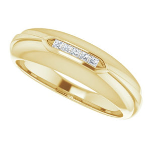 Exquisite 14K White Gold Natural Diamond Ring with 1/6 Carat Weight