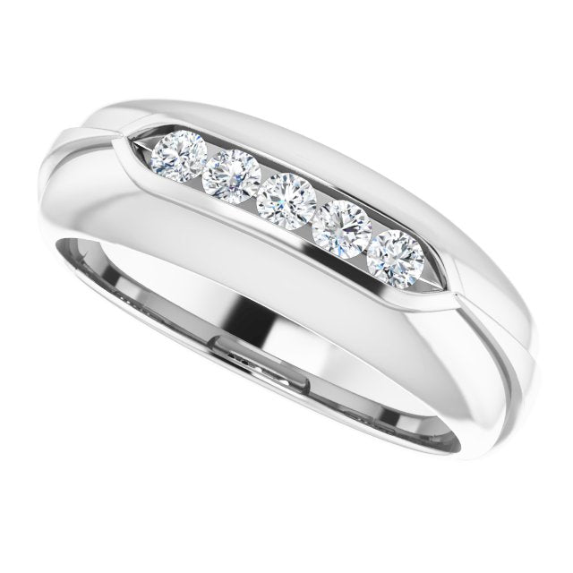 14K White Gold Natural Diamond Ring with 1/6 Carat Total Weight