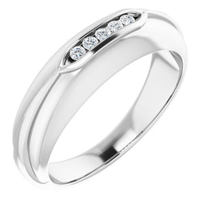 Exquisite 14K White Gold Natural Diamond Ring with 1/6 Carat Weight