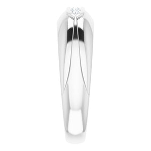 Exquisite 14K White Gold Natural Diamond Ring with 1/6 Carat Weight
