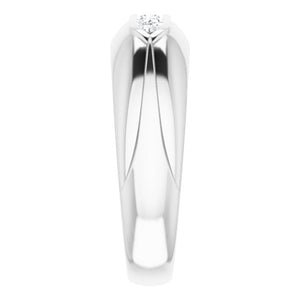 Exquisite 14K White Gold Natural Diamond Ring with 1/6 Carat Weight