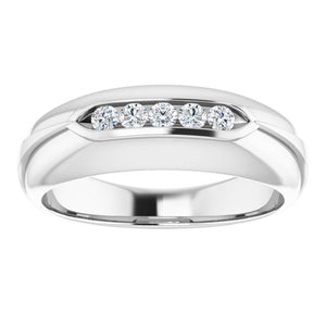 Exquisite 14K White Gold Natural Diamond Ring with 1/6 Carat Weight