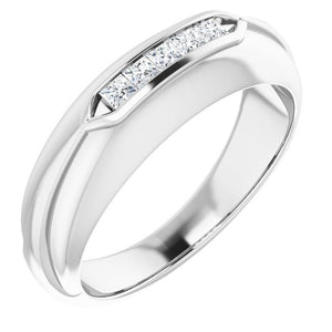 Exquisite 14K White Gold Natural Diamond Ring with 1/6 Carat Weight