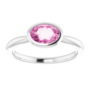 14K Gold & Platinum Lab-Grown Pink Sapphire Ring - Options Available