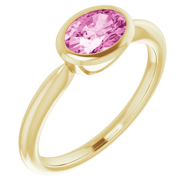 14K Gold Lab-Grown Pink Sapphire Ring - Options Available